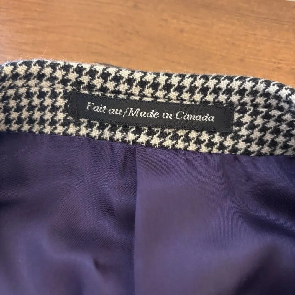 Rochester Couture Sport Coat 42T Pure CASHMERE Lanificio di Pray Houndstooth